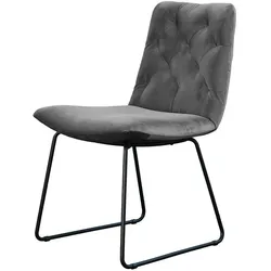 STUHL NEW CHARME Steingrau Velvet (1er-Set)