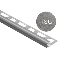 Schlüter Systems RONDEC-TSG Abschlussprofil Aluminium TSG - Aluminium strukturbeschichtet grau Höhe: 6 mm Länge: 2,5 m