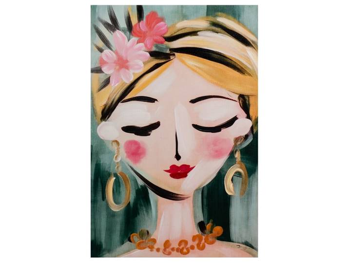 Gemälde Naive Painting Flower Girl image LAND