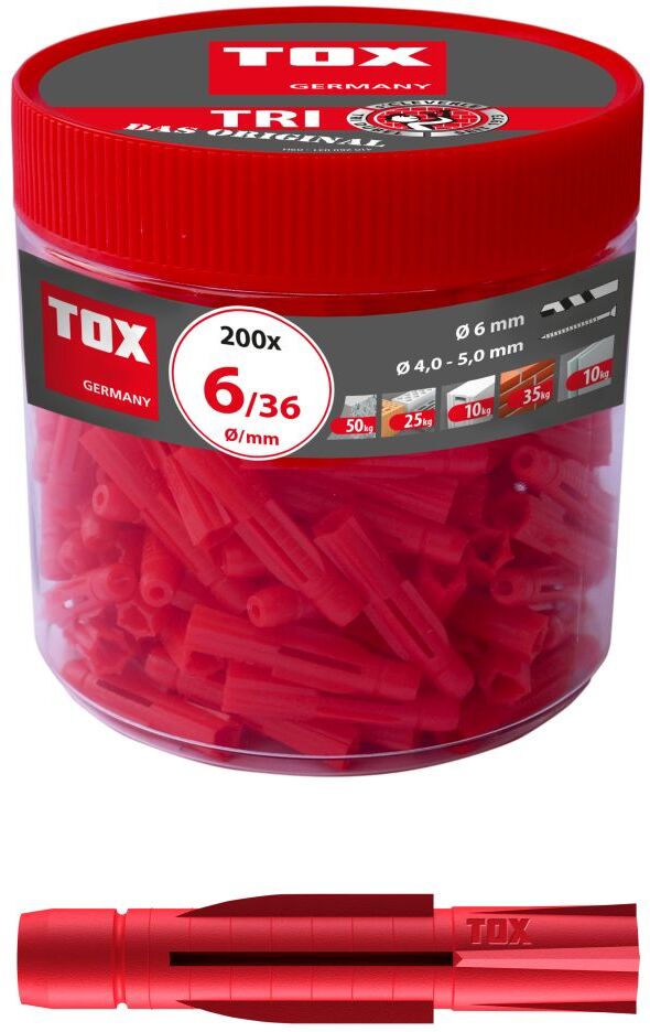 TOX Allzweckdübel TRI, 6/36, 200 Stück
