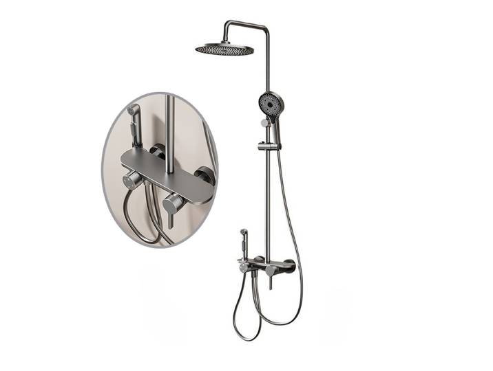 Système de douche à sortie d'eau à quatre voies, ensemble de douche à tournesol pressurisé, ensemble de robinets de douche muraux pour salle de bains chaude et froide