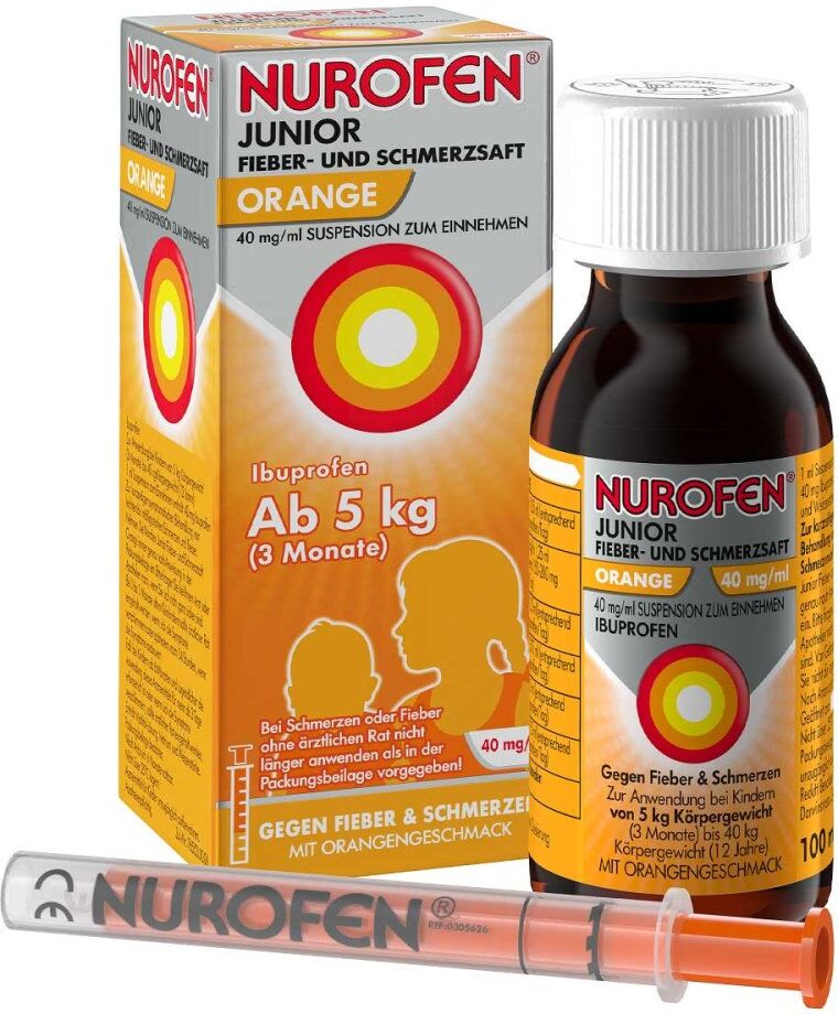 NUROFEN Junior Fieber- und Schmerzsaft Orange 40 mg/ml
