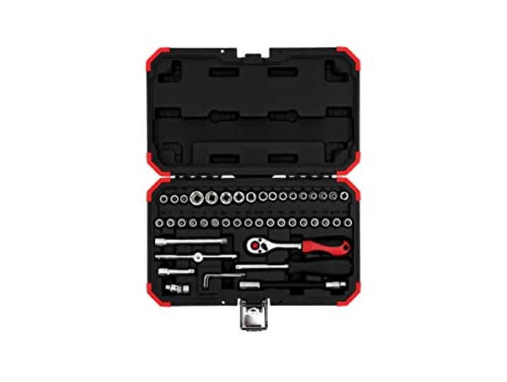 GEDORE - R49003046 - Jeu de clés à douille 1/4 \ 46 pièces\, rouge / noir