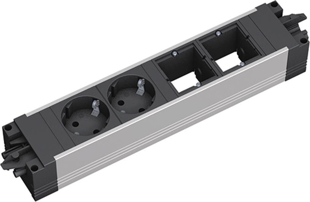 Bachmann Trap aluminium met 2x CEE7/3 en 2x CM, GST18
