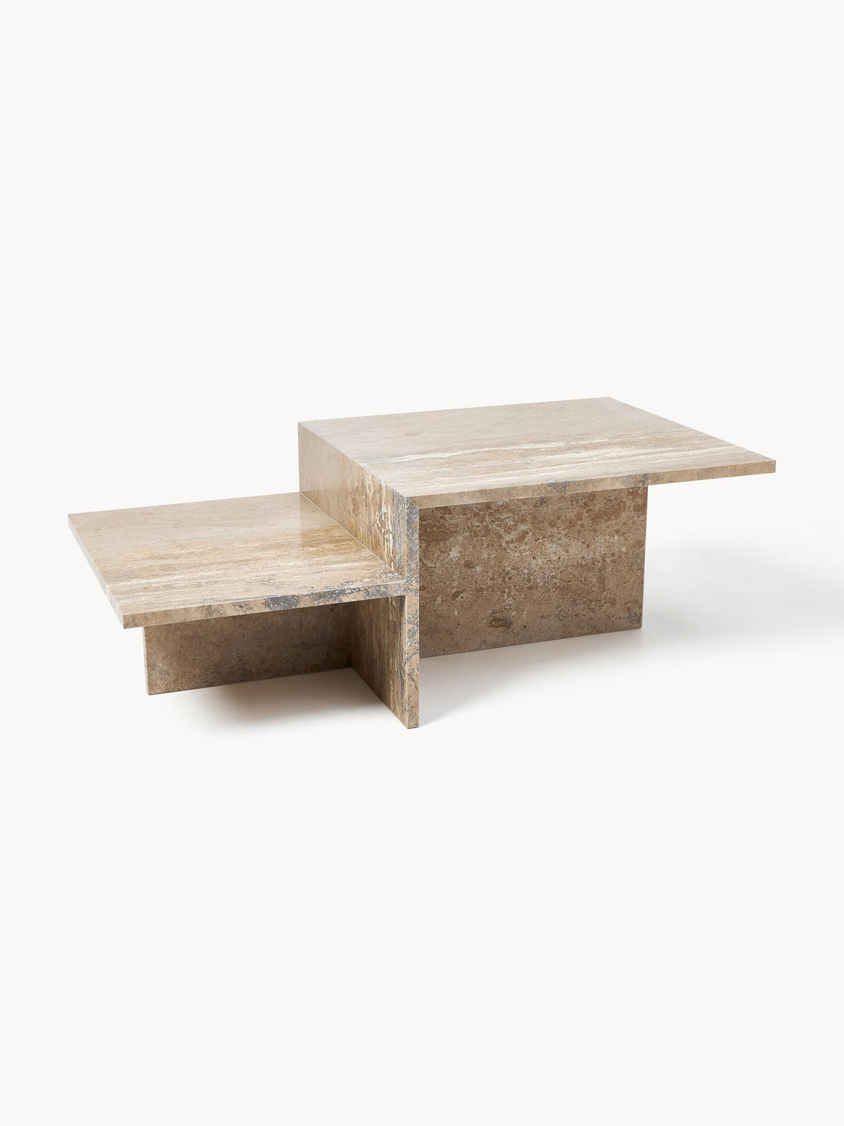 Ferm LIVING Travertijn salontafel Distinct met twee nested tops