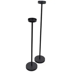 LOFT42 Bodenkerzenständer-Set Eve Round – Schwarzes Metall