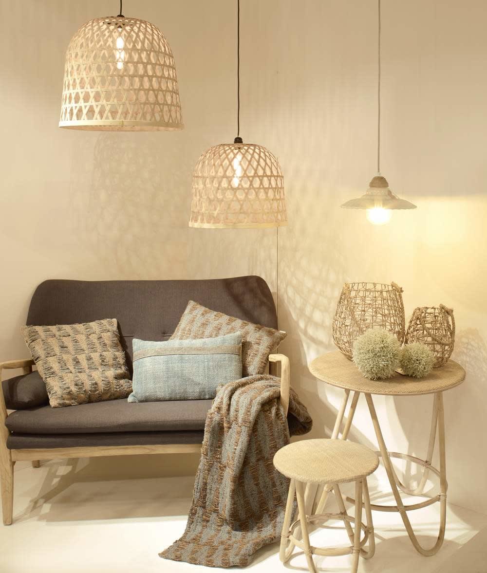 Pomax Decoración colgante de bambú beige