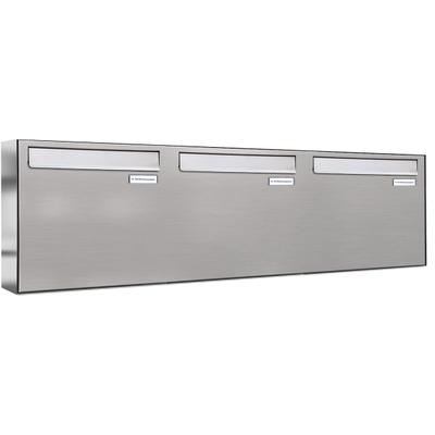 AL Briefkastensysteme 3 Fächer Premium Edelstahl Durchwurf Briefkasten Anlage für Post A4, modern, robust, wetterfest, Artikelnummer: 331V3DZ3