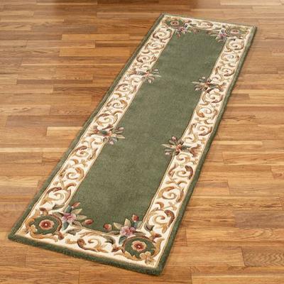 Momeni/Handmade "Harmony Border Rug Runner 2'3"" x 8', 2'3"" x 8', Sage"