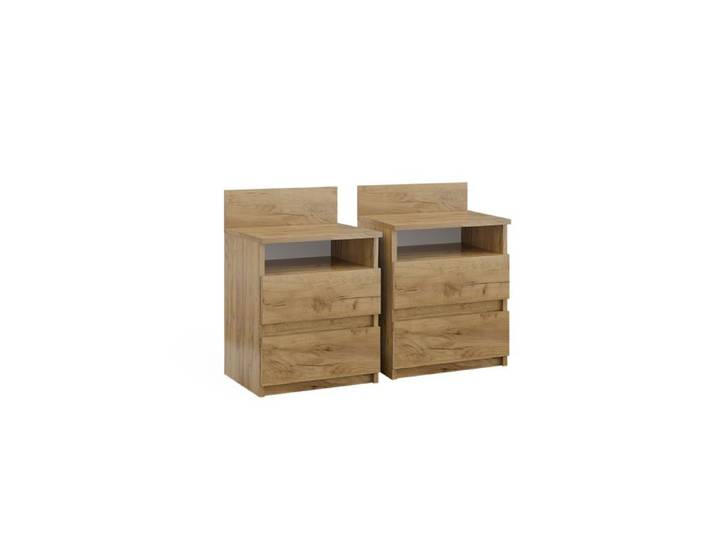Table de chevet Monty Lot de 2 Chêne de force doré Vicco 40436