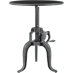 CLP Beistelltisch Couch höhenverstellbar Marcos, Couchtisch rund Metall 50 cm Durchmesser für Wohnzimmer und Esszimmer, Industrial Stil
