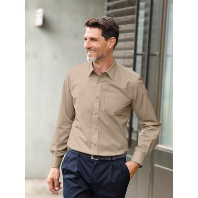 Langarmhemd MARCO DONATI, Herren, Gr. 41/42, Normalgrößen, beige, 100% Baumwolle, unifarben, klassisch, Hemden