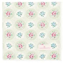 GreenGate Stoffserviette Elle mit Spitze pale green, 40 x 40 cm