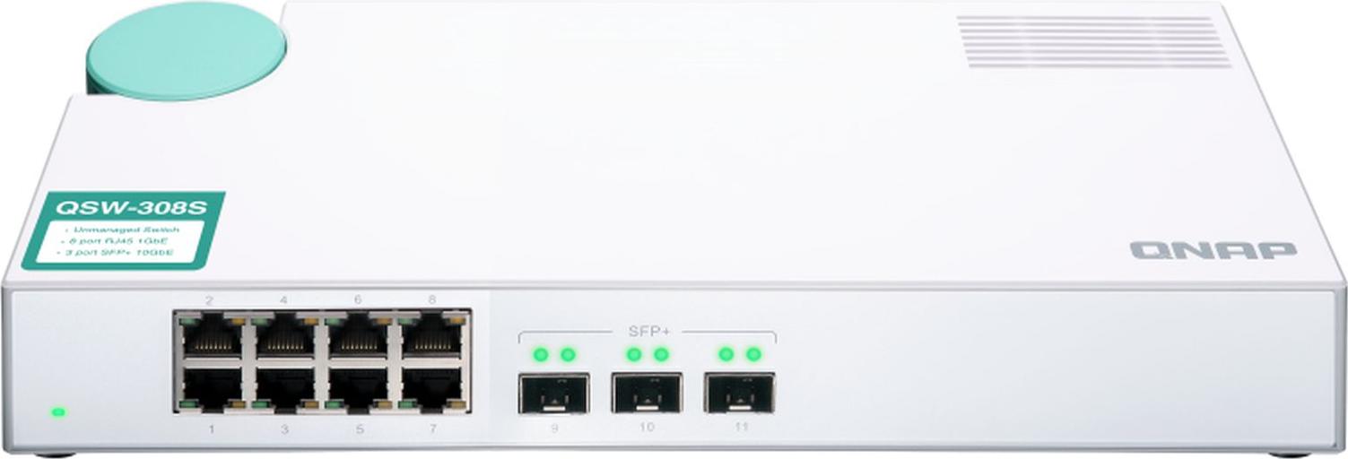 QNAP QSW-308S, Unmanaged, Gigabit Ethernet (10/100/1000)