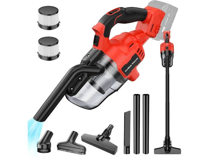 Aspirateur sans fil pour batterie Milwaukee 18V, aspirateur à main avec 2 filtres HEPA lavables pour la maison, pour nettoyer les poils d'animaux et la poussière
