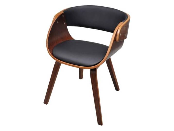 HGPOTUY Esszimmerstuhl Bugholz und Kunstleder Robustes Massivholzgestell, weicher Sitzkomfort, leicht zu reinigen, elegantes Design