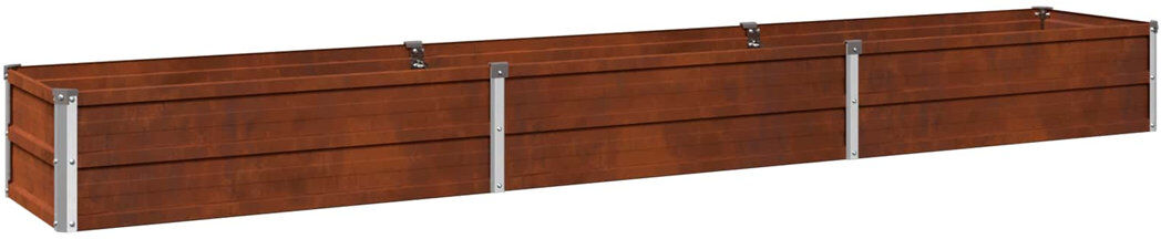 Rio Outdoor Raised Garden Bed Rusty 24cm H x 240cm W x 40cm D