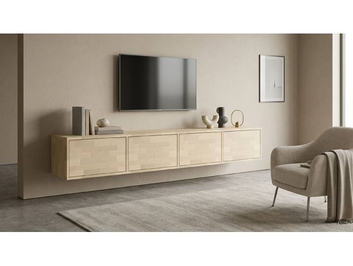 Sideboard hängend Buche Weiß geölt