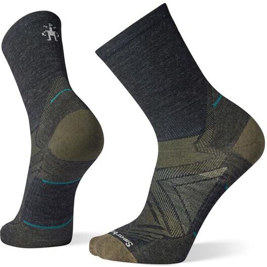 Smartwool Run Zero Cushion Mid Crew Socks, Charcoal