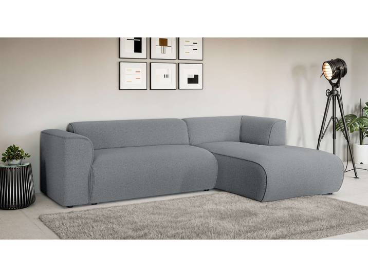Ecksofa, 100% Polyester, Grau, 257×161 cm, Aufwendig Gepolstert, Modern, Inosign