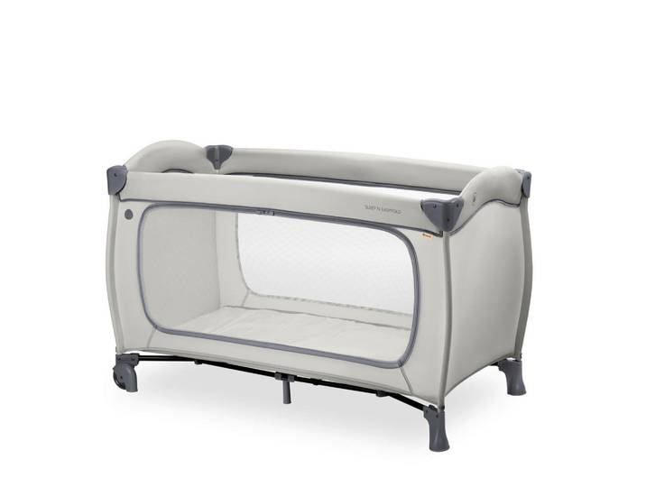 Hauck Reisebett Sleep N Easyfold, Hellgrau, Dunkelgrau, Metall, Kunststoff, 69x82x125 cm, zusammenklappbar, Ausstieg, Babymöbel, Babybetten, Reisebetten