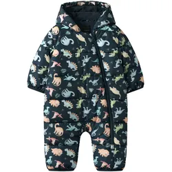 NAME IT Steppoverall mit Kapuze Dinos, blau | mehrfarbig, 62