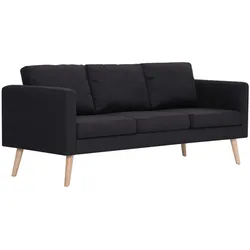 vidaXL 3-Sitzer-Sofa Stoff Schwarz