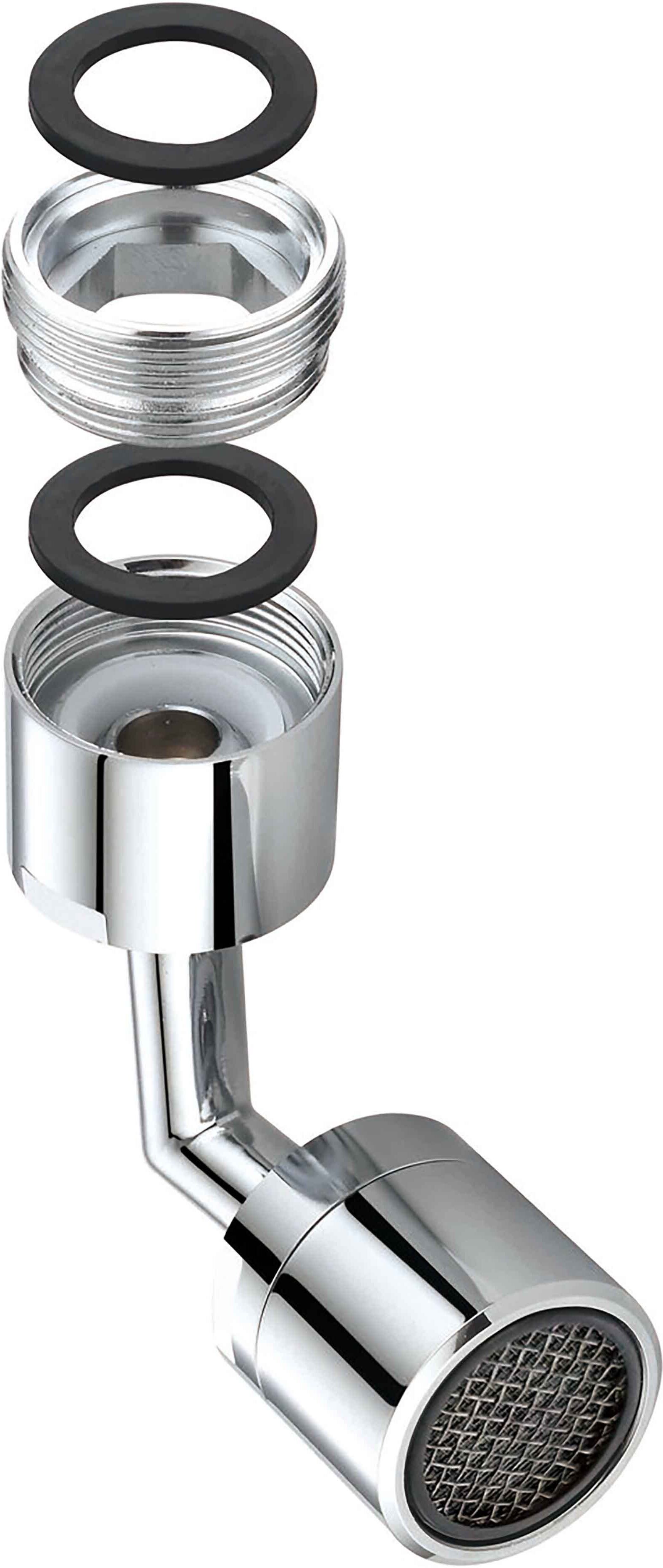 Tecnomat AERATORE TECOM CON DOPPIO SNODO IN OTTONE CROMATO CON ADATTATORE M24xF22x1