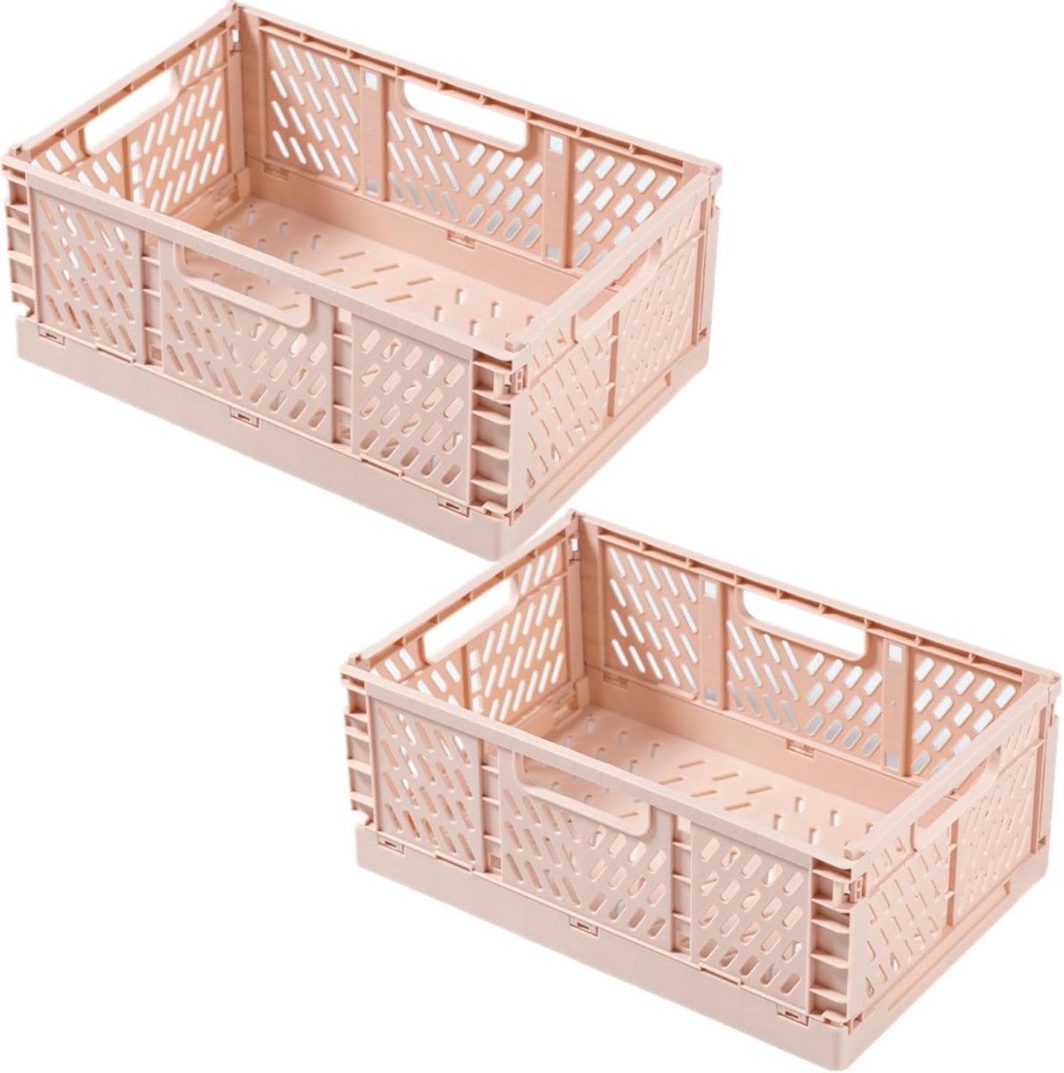 SnelShoppen Set van 2 Vouwbare Plastic Opbergdozen voor Kinderkamer, Keuken, Slaapkamer, Kantoor of Badkamer