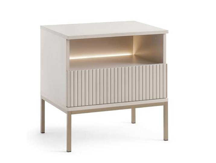 Komodee Nachttisch Laval Kaschmir 154x83x39 cm Komodee Laval ST97 – Nachttisch mit Schublade, Kashmir, Breite 54 cm, Höhe 56 cm, Tiefe 39 cm