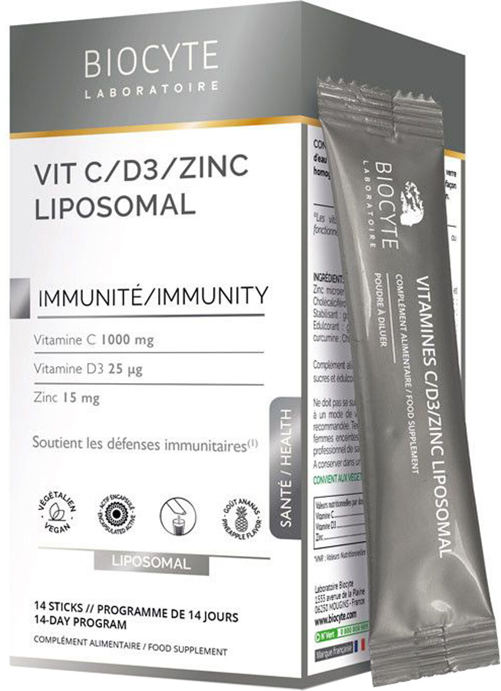 BIOCYTE Vit C/D3/Zinc Liposomal 14x5g