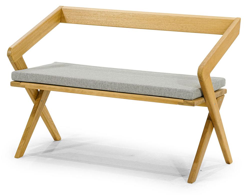Exklusive Loft Gartenbank Robuste Outdoor Holz Möbel Rückenlehne Bank