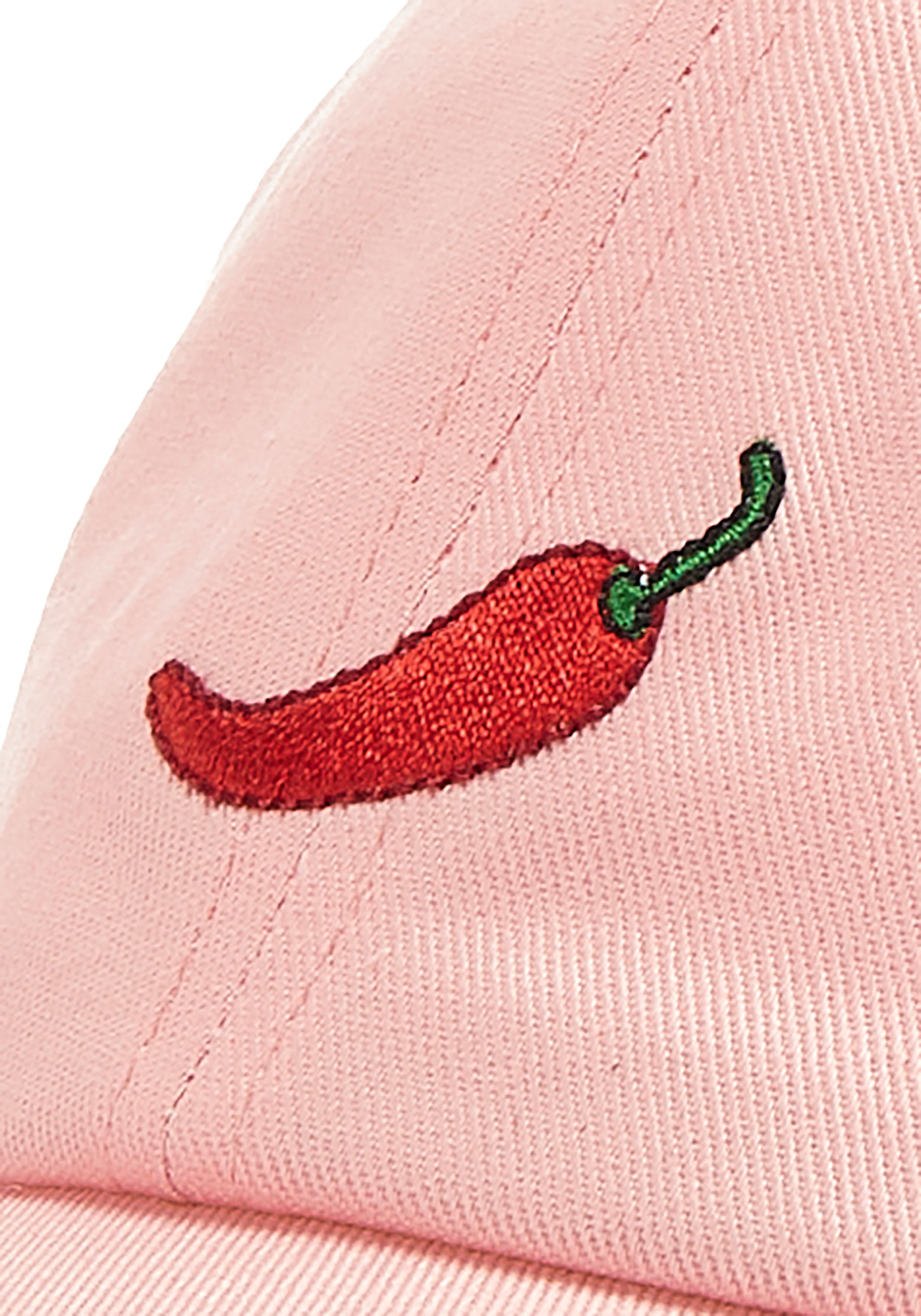 Schirmmütze LSCN BY LASCANA "Cap, Sommermütze, Basecap, Kopfbedeckung", Damen, rosa (rosé), Stoff, Baumwolle, unifarben mit Farbeinsatz, Mützen Schirmmütze, mit modischer Stickerei VEGAN rosé Einheitsgröße