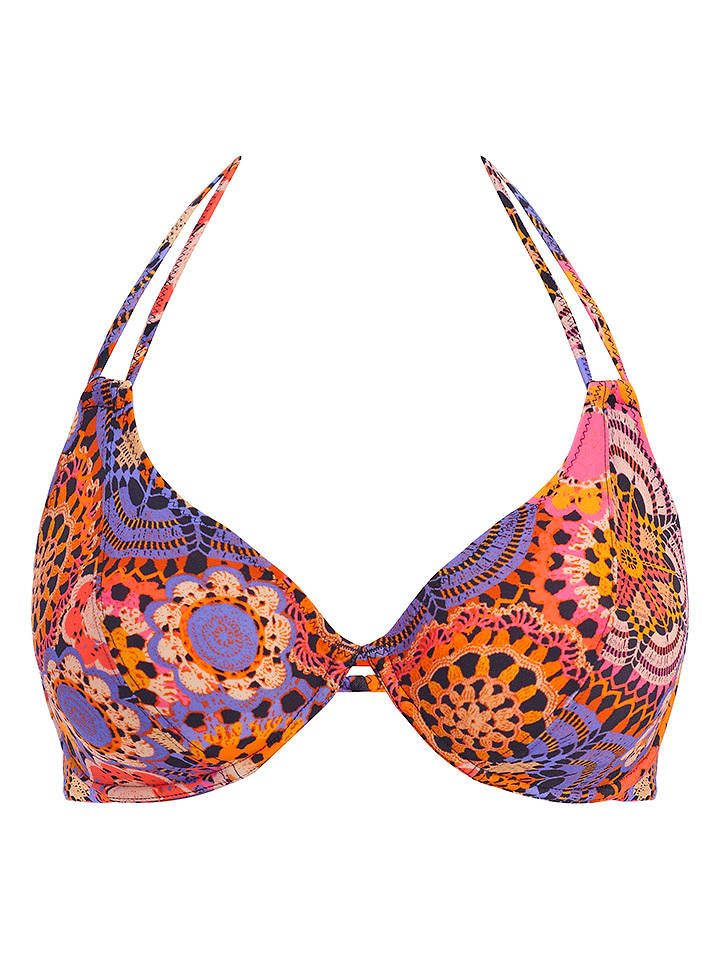 Freya Bikini-Oberteil "Santiago nights" in Lila/ Pink/ Orange - 80D