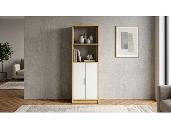 Hochschrank aus Echtholz mit vielen Optionen Echtholz Furnier Eiche geölt