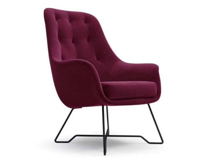 Sepro Meble Sessel Bordo Enzo Gepolstert Mit Gepolstertem Rückenlehne, Rot, 72.5x101.5x83 cm, Wohnzimmer, Sessel, Polstersessel