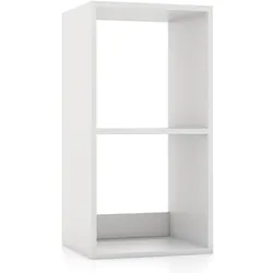 Helloshop26 - 2-stöckiges Bücherregal 35 x 33 x 69,5 cm modernes Design individuell anpassbare offene Ablage weißes Holz 20_0017510