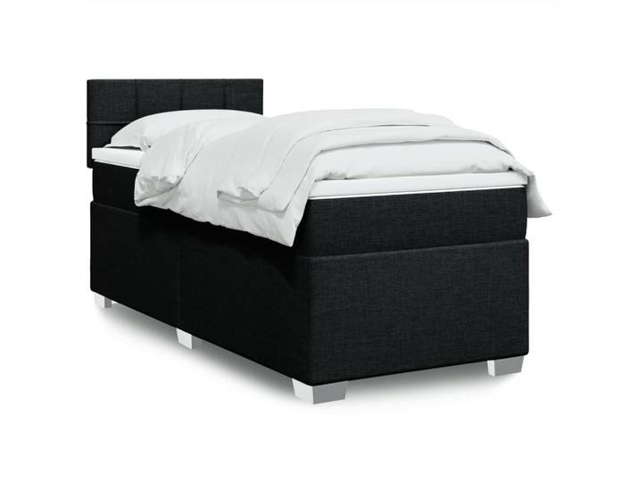 vidaXL Boxspringbett, Boxspringbett mit Matratze Schwarz 100x200 cm Stoff