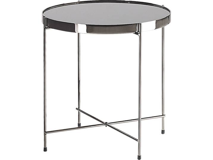 BELIANI Beistelltisch Schwarz/Silber Glas Metall rund ⌀ 40 cm Klassisch Elegant Multifunktional Wohnzimmer
