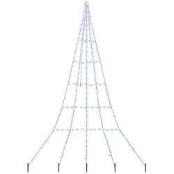 vidaXL LED Weihnachtsbaum mit Erdspießen Blau 306 cm Metall