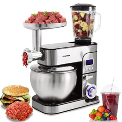 Syntrox Germany Küchenmaschine Nice Edelstahl 7 Liter Küchengerät & Fleischwolf