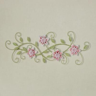 Touch of Class Posy Floral Vine Wall Art Pink , Pink