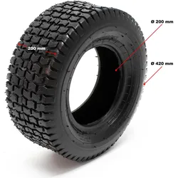 Wiltec, Zubehör Gartenmaschinen, 2xReifenmantel 2xSchlauch 18x8.50-8 4pr Winkelventil Rasentraktor Aufsitzmäher (Rasenmäher, Rasentraktor)