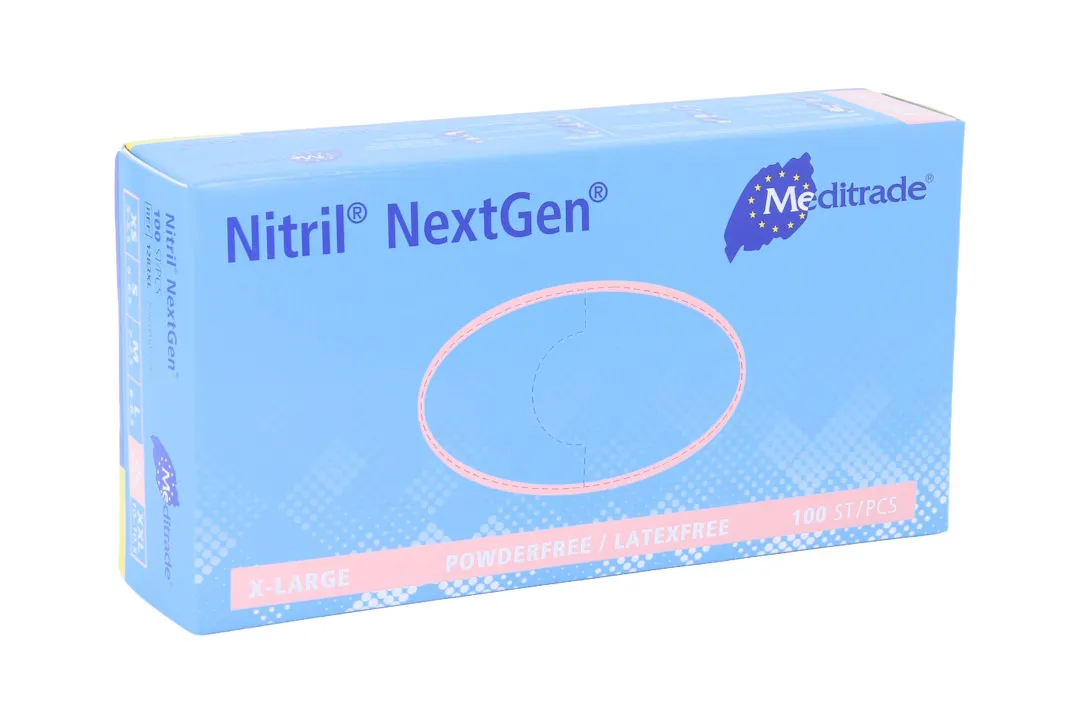 Meditrade Nitril NextGen Labor-Handschuhe, puderfrei blau (100 Stück) Gr. XL 1283-XL