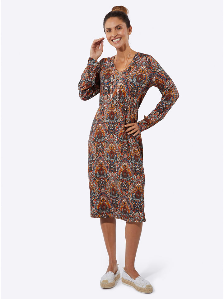 WITT WEIDEN Kleid in Blau/ Orange - 48