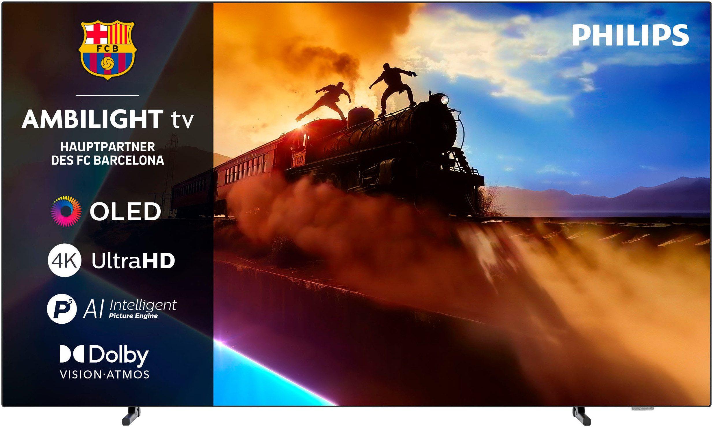Philips Ambilight 48OLED760/12, 121,9 cm (48"), 3840 x 2160 Pixel, OLED, Smart-TV, WLAN, Grau