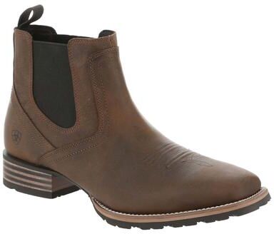 Ariat Hybrid Low Boy Wide Square Toe Chelsea - Mens 14 Brown Boot D