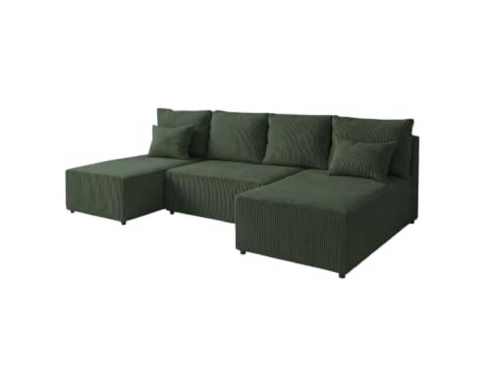 Furnelo Sonora Slim Cord Wohnlandschaft U Schlaffunktion Bettkasten