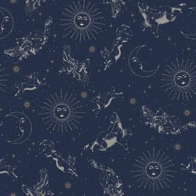 RoomMates Zodiac Dreams Navy Peel and Stick Wallpaper