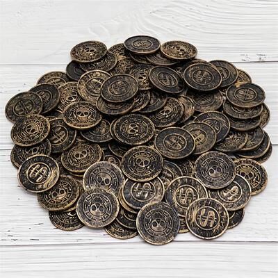Uplifted Finds Plastic Pirate Treasure Gold Coins Pack For Kids Birthday Parties & Halloween bronze 20 Pcs